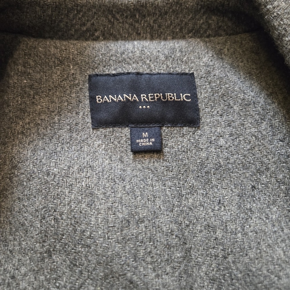 Banana Republic Gray Wool Blend Zip Up Collar Jacket Medium - Picture 6 of 12